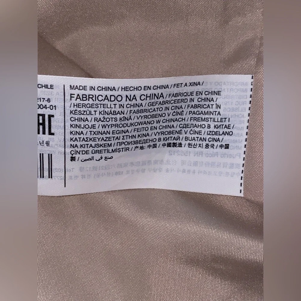 MANGO MNG Hooded Long Puffer Vest women’s Small S champagne double front zipper - Picture 13 of 16